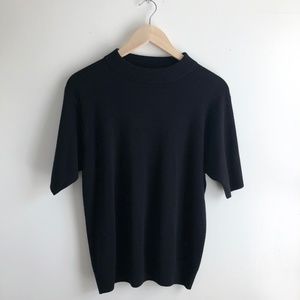 Vintage Onyx Mock Neck Knit Tee